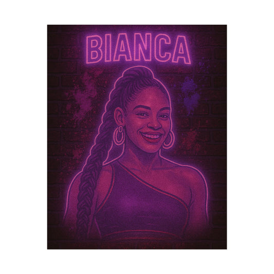 Bianca Belair Neon Rolling Poster