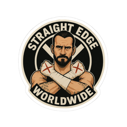 CM Punk Straigh Edge World Wide Kiss-Cut Sticker