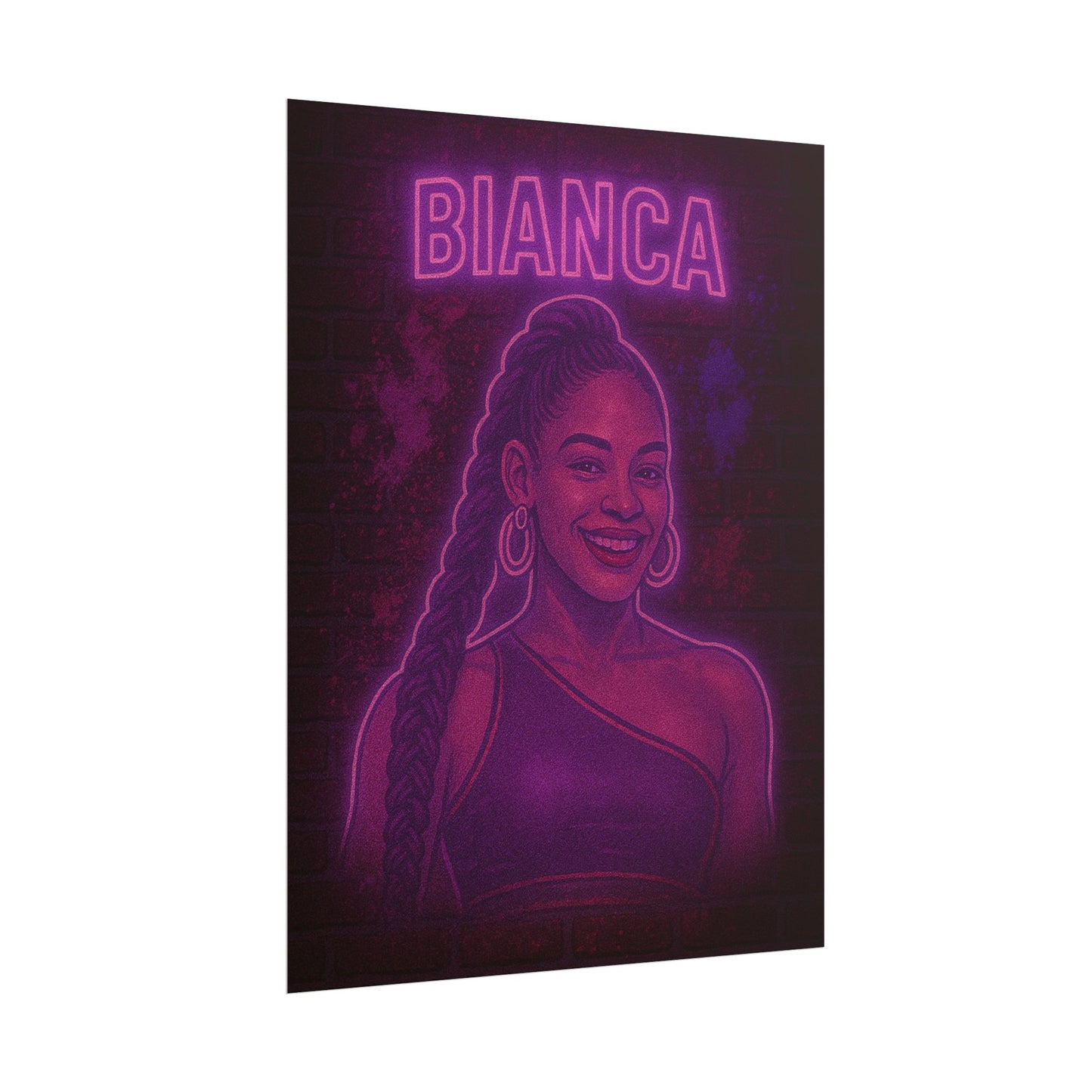 Bianca Belair Neon Rolling Poster