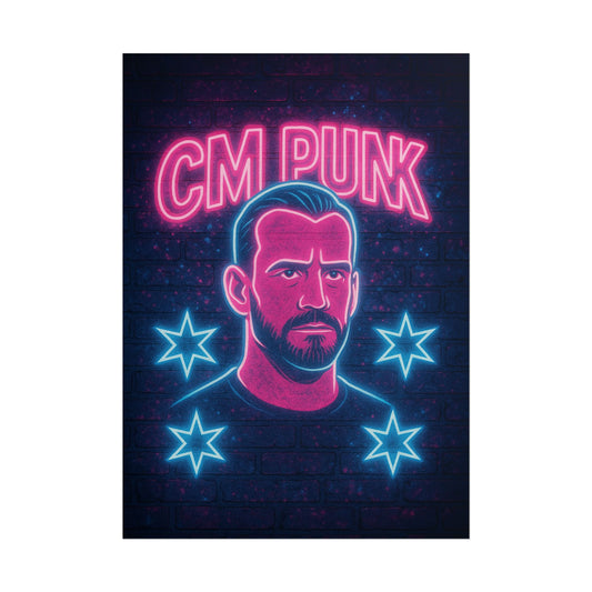 CM Punk Neon Rolling Poster