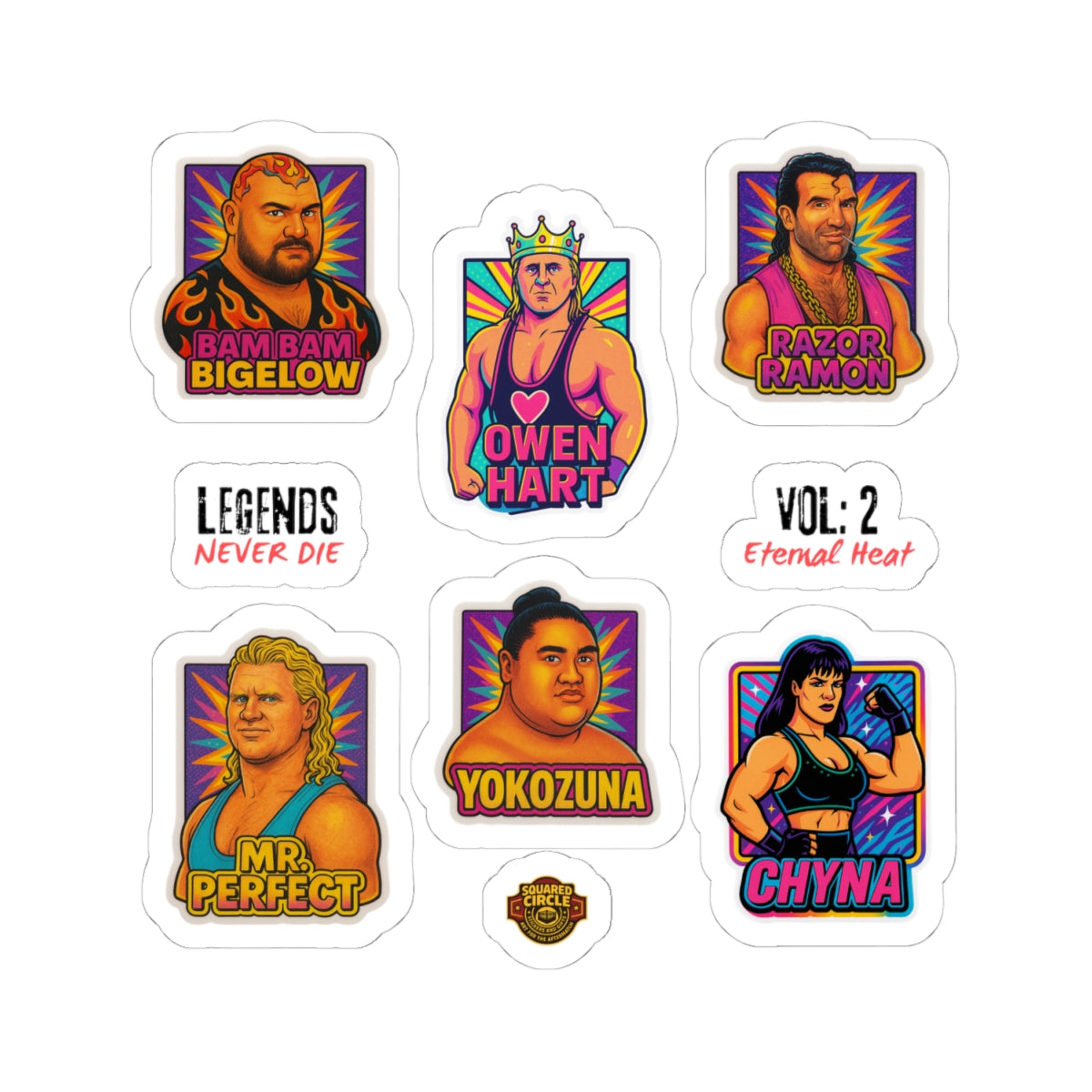 Legends Never Die: Vol 2 - Eternal Heat - Wrestling Legends Kiss-Cut Stickers