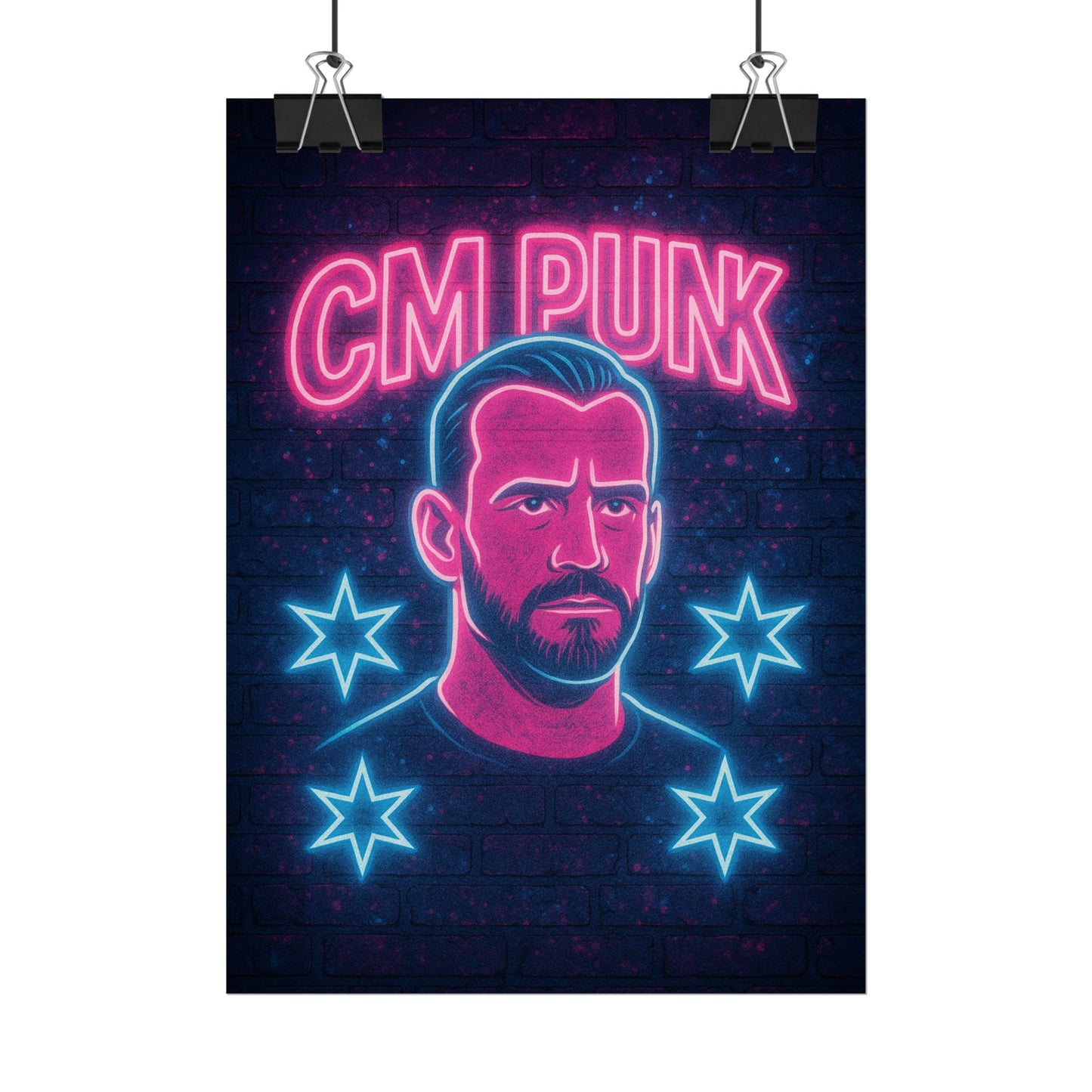 CM Punk Neon Rolling Poster