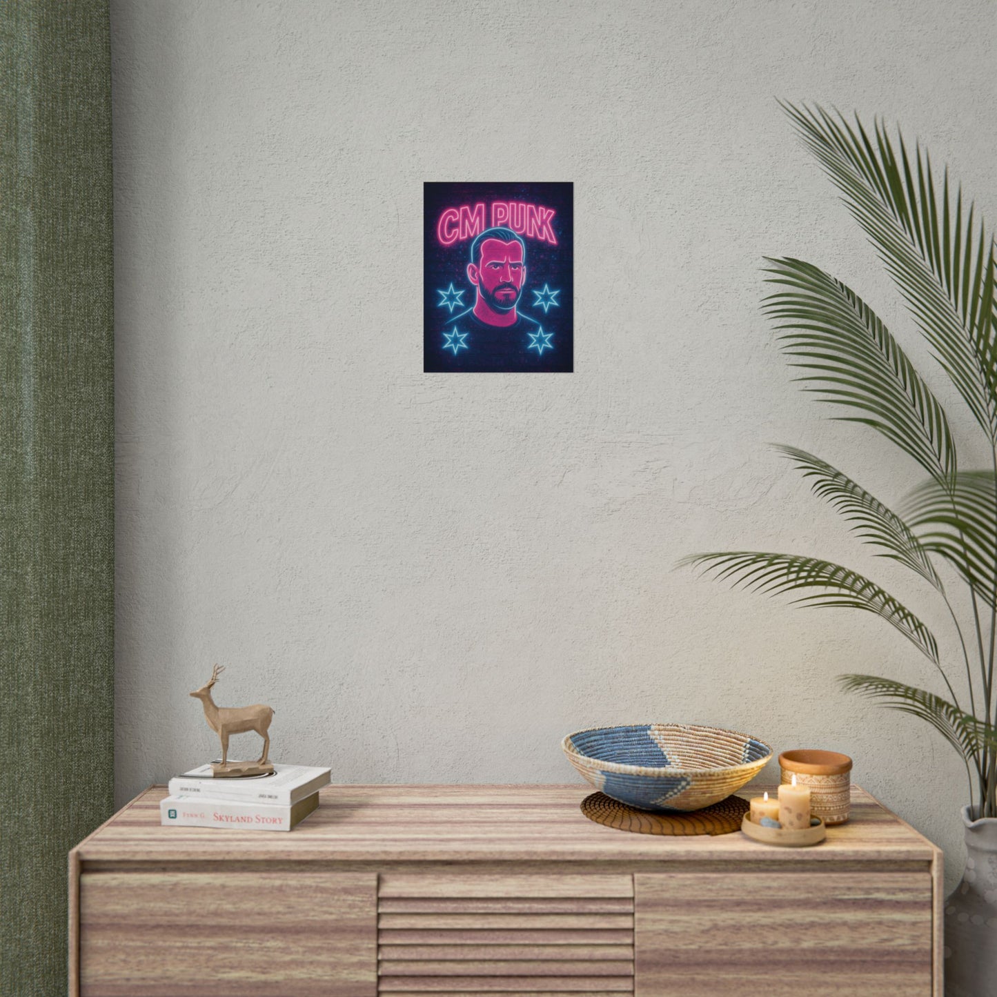 CM Punk Neon Rolling Poster