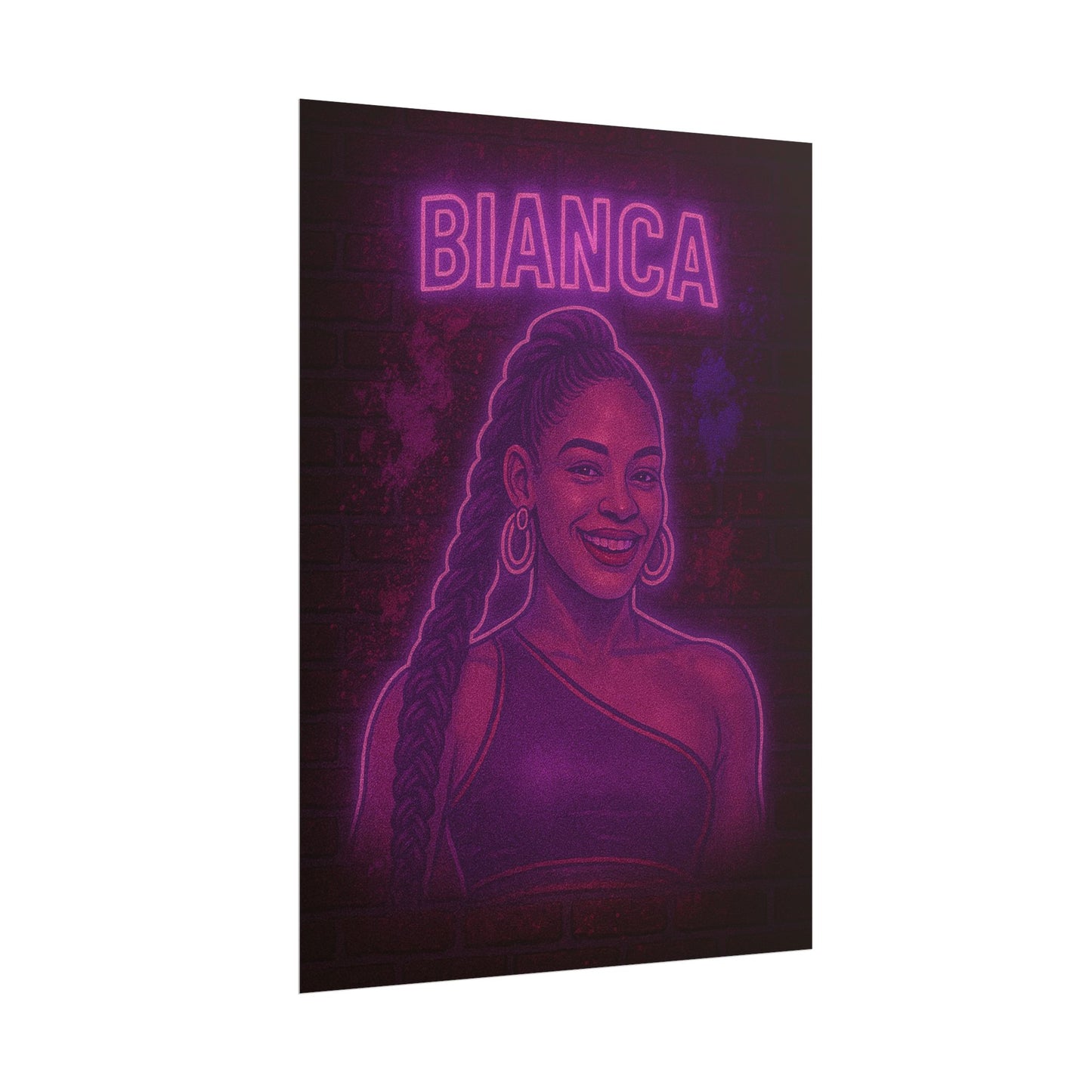 Bianca Belair Neon Rolling Poster