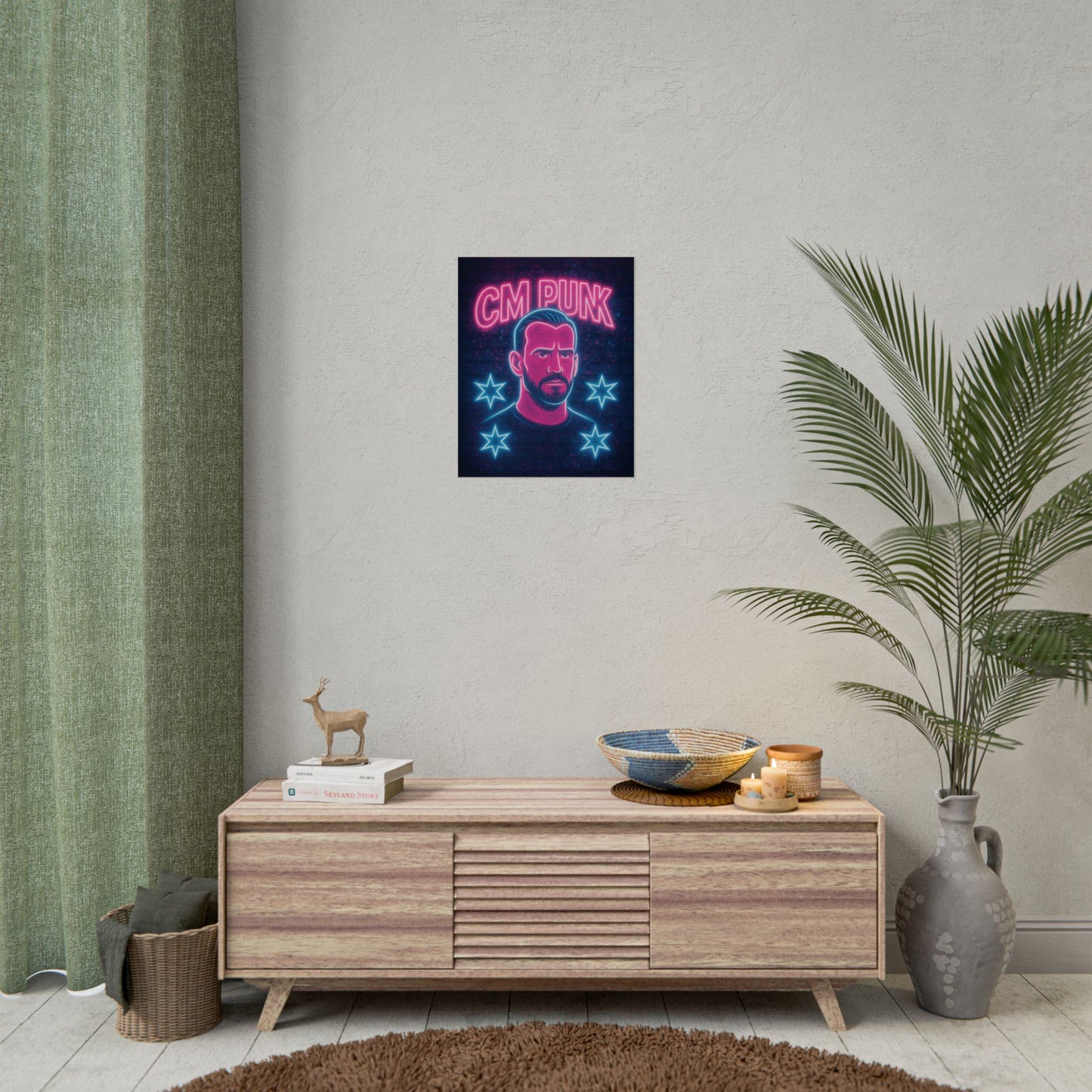 CM Punk Neon Rolling Poster