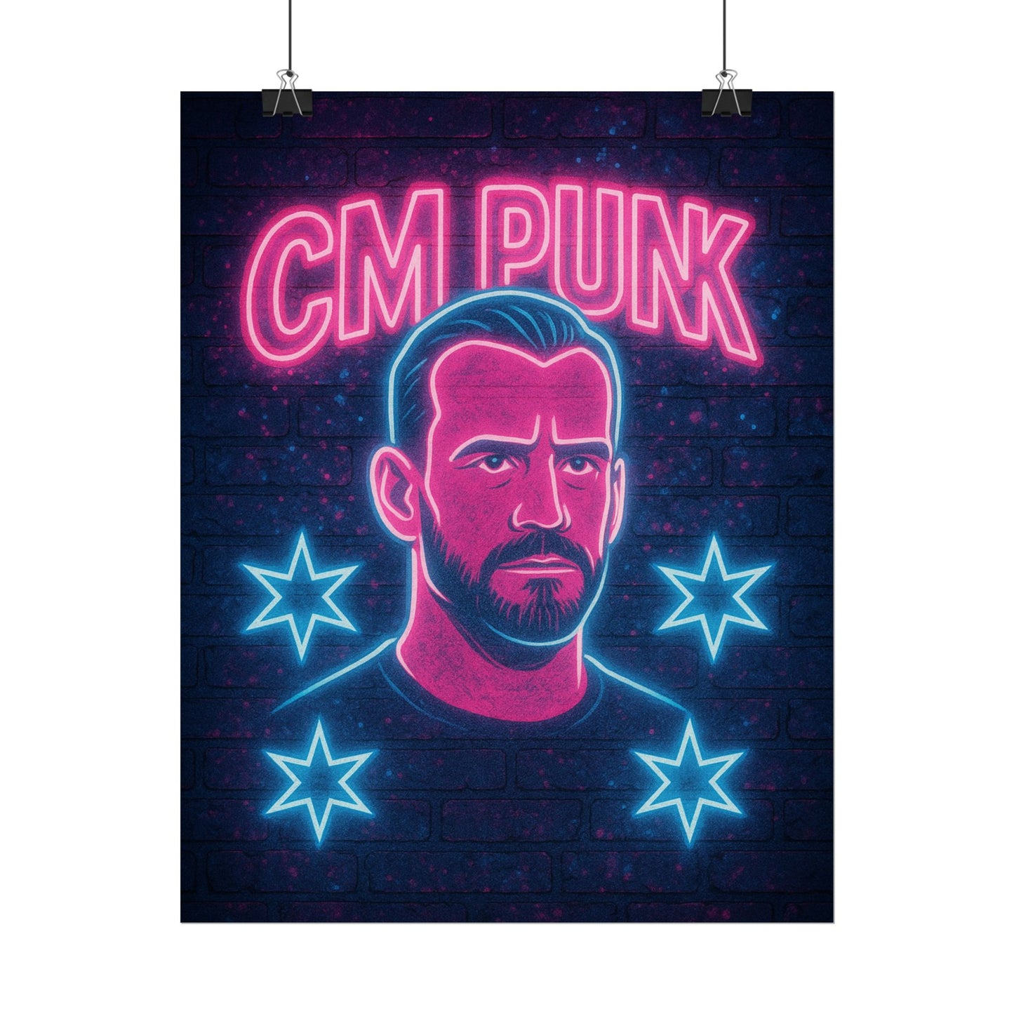 CM Punk Neon Rolling Poster