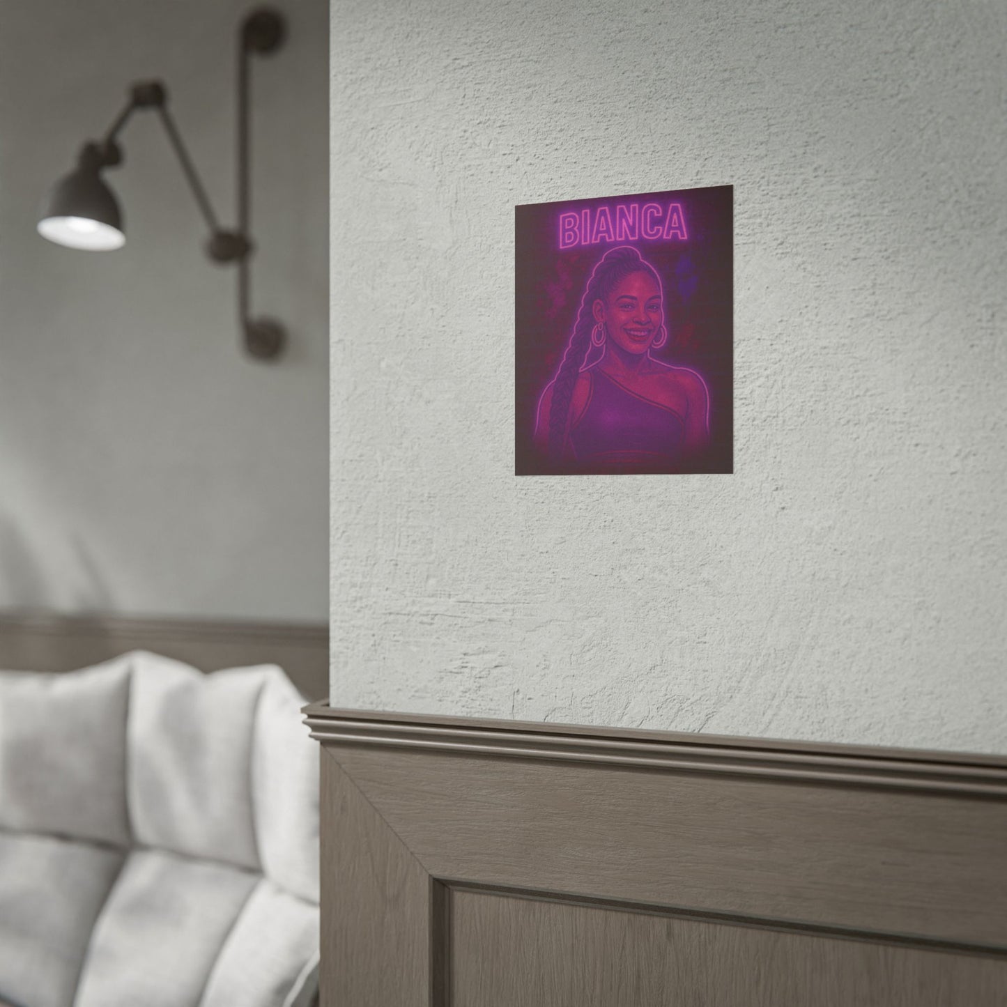 Bianca Belair Neon Rolling Poster