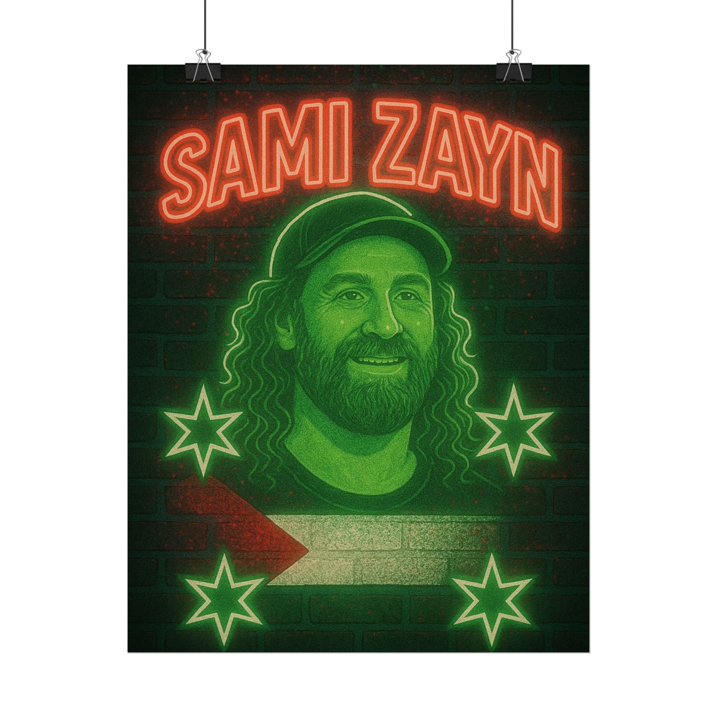 Sami Zayn Neon Rolling Poster