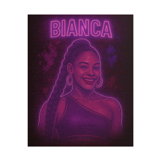 Bianca Belair Neon Rolling Poster