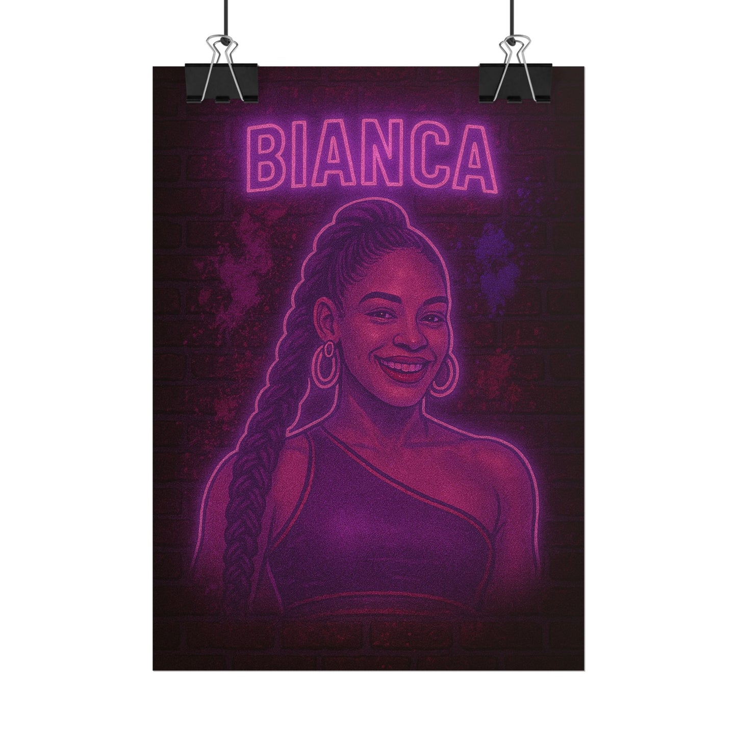 Bianca Belair Neon Rolling Poster