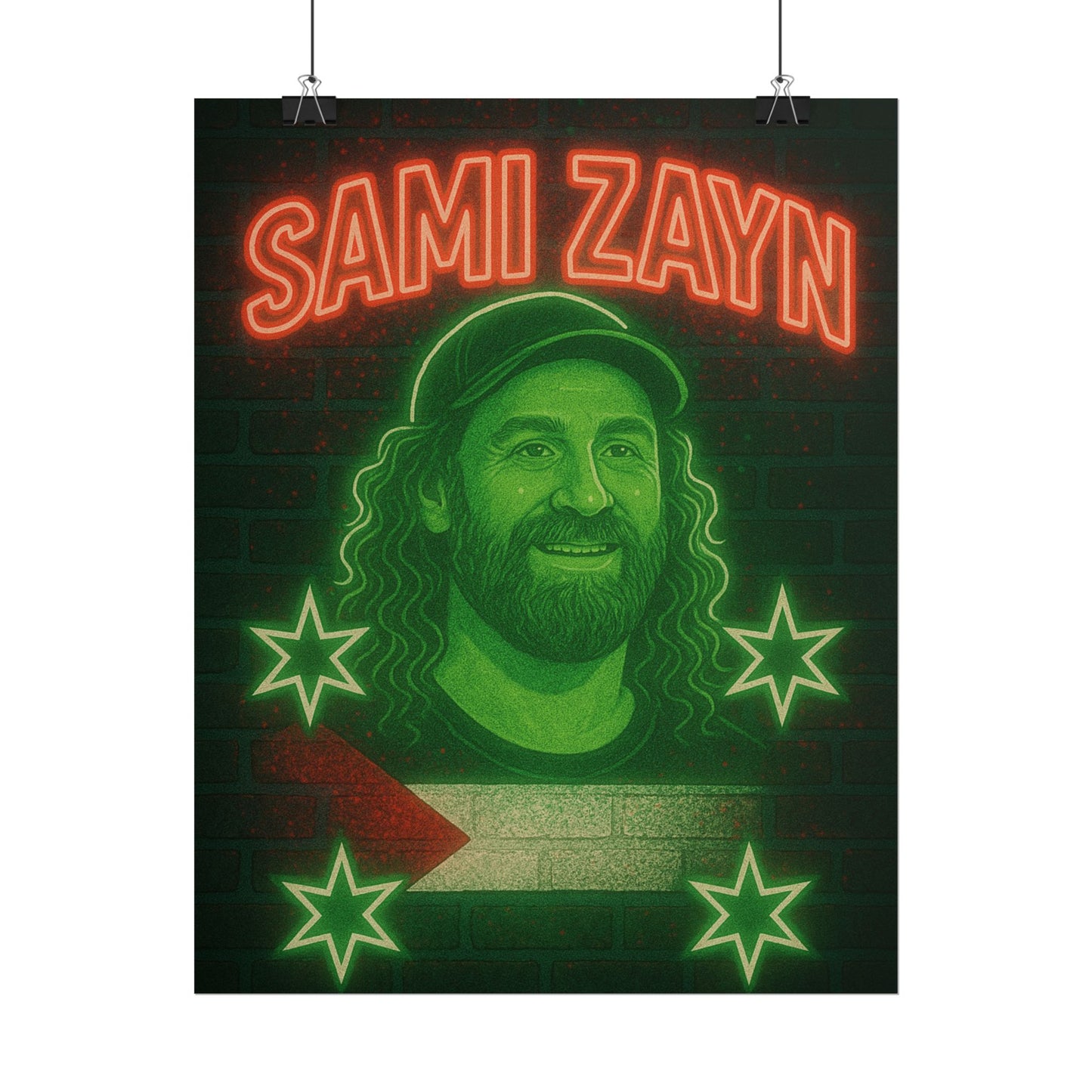 Sami Zayn Neon Rolling Poster