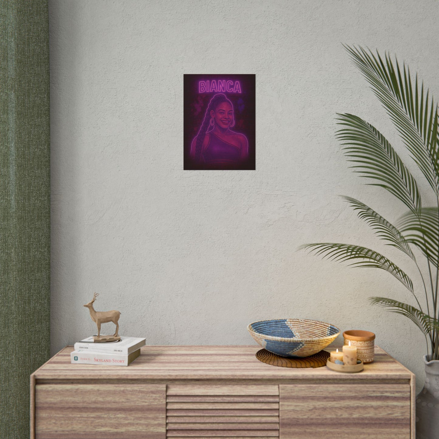 Bianca Belair Neon Rolling Poster